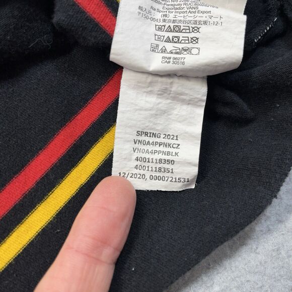 Vans Sunflower Stripe T-Shirt Womens Large Black Red Yel Embroidered VN0A4PPNKCZ - Picture 12 of 15